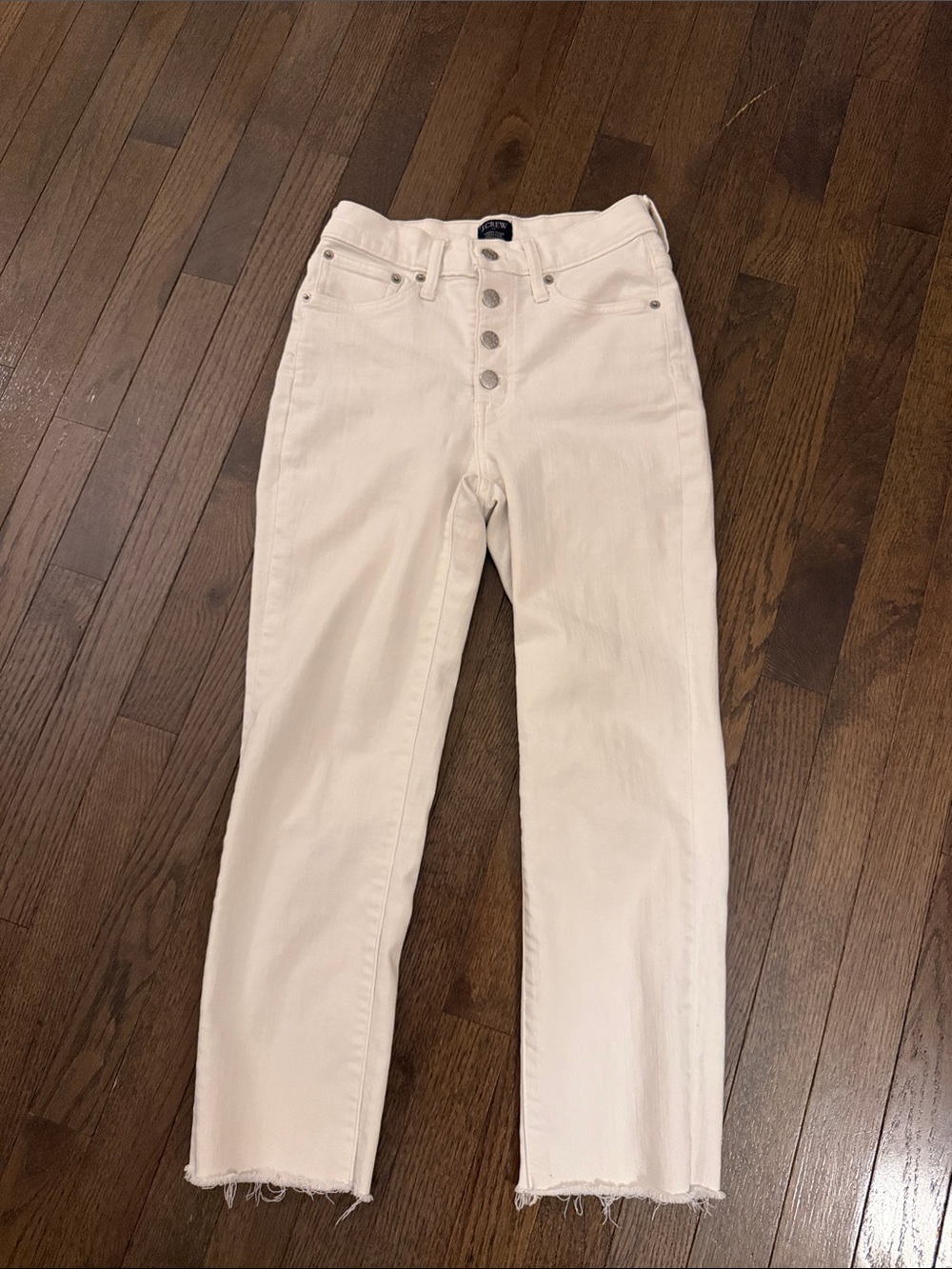 High-Rise Women's white Button-Fly Jeans